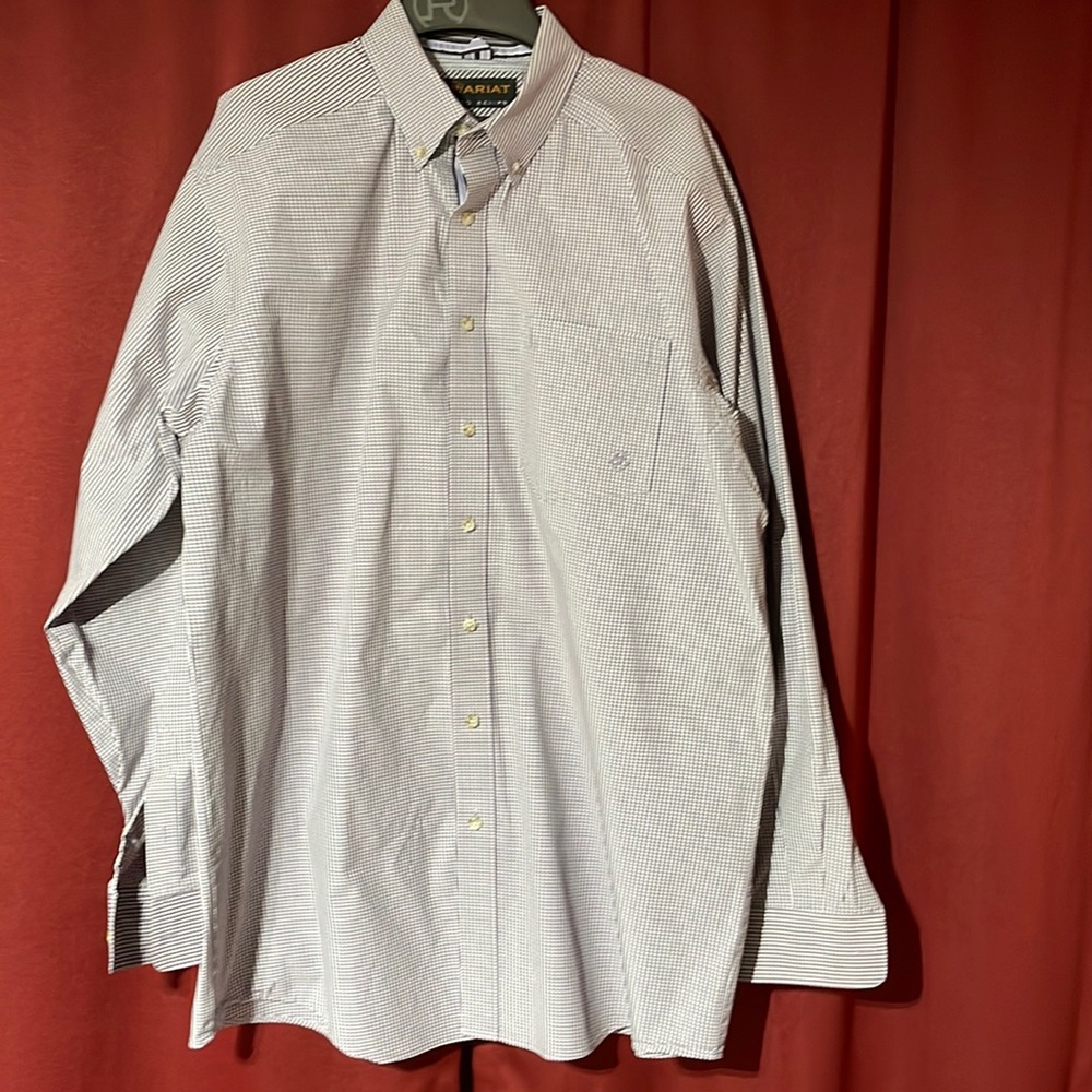 purple Ariat XLT button up with under arm vents
